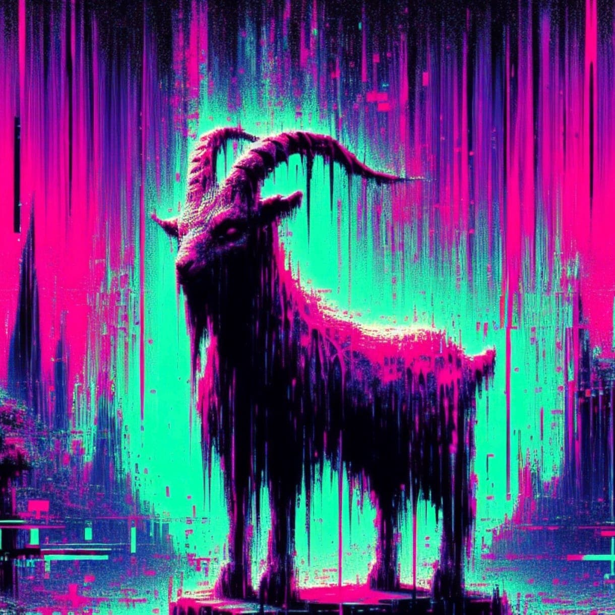 Glitch goat artwork